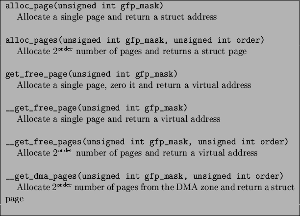 \begin{table}\begin{center}
\begin{tabularx}{13.5cm}{\vert X\vert}
\hline
...
...n
a struct page \\ \\
\par
\hline
\end{tabularx}
\end{center} \end{table}